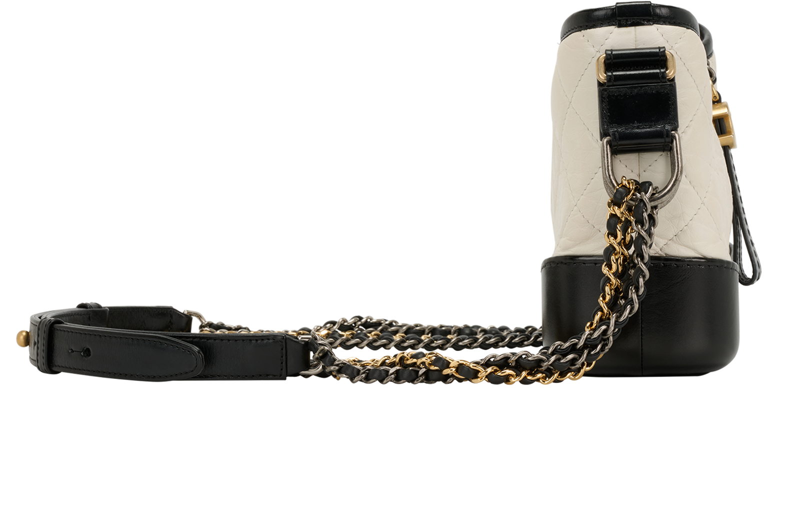 Small Gabrielle, &pound;1,800, Handbags, Black/White, Leather, Side view